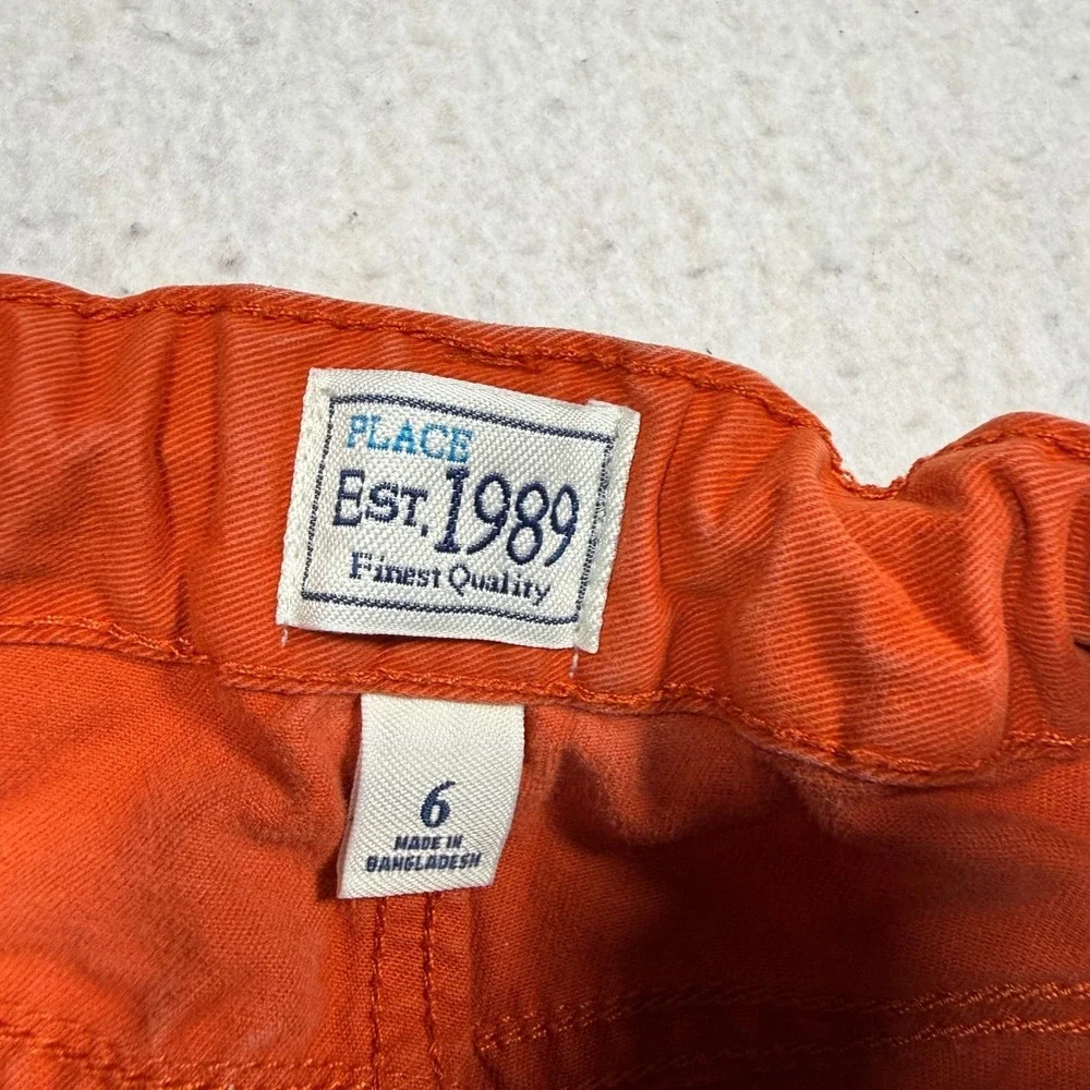 The Children's Place Boys Orange Chino Pants Size 6 Adjustable Waist School TCP